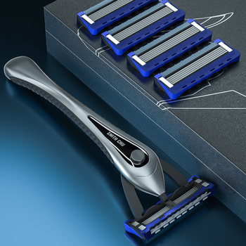 酷曼手动剃须刀舒适贴面五层刀片男士刮胡刀胡须老式剃胡刀礼盒 礼盒