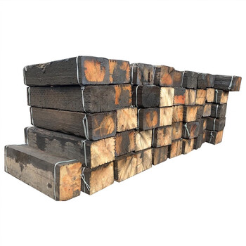 定制适用吊车支腿垫木铁路旧枕木火车旧枕木煤矿设备垫木防腐木 铁丝