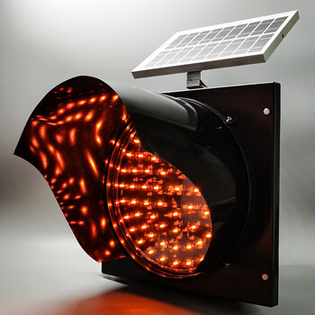 太阳能黄闪灯30cm警示交通信号灯40cm红慢字爆闪灯夜间高速雾灯 30cm