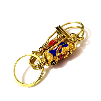 网红快手沙金貔貅小鸟钥匙扣纯铜手工男女士创意礼品纳福 4快手网红