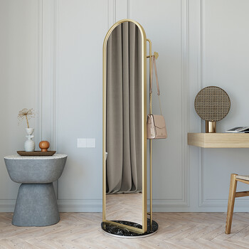 穿衣镜立体旋转大镜子北欧全身镜家用卧室轻奢落地挂衣架一体ins试衣