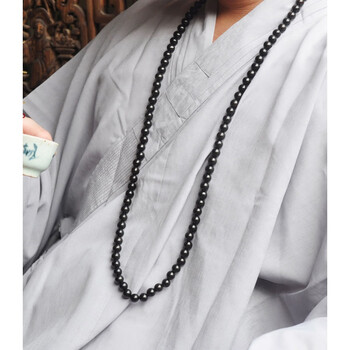 饰沿 黑檀木手串木绿檀佛珠手串和尚挂珠脖子男款108颗大10mm长款 20