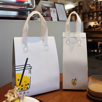 奶茶咖啡外卖打包袋铝箔保温袋无纺布手提自封定制饮品蛋糕单双杯 一