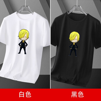 海贼王短袖t恤男女士莫代尔动漫周边二次元夏季体恤衫打底衫衣服 山治