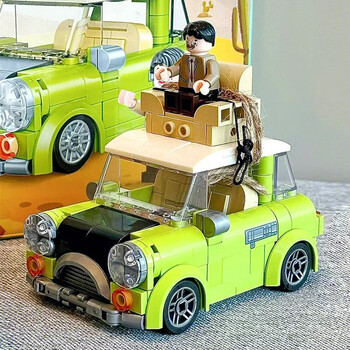 佳奇乐高兼容野餐车积木小汽车憨豆先生儿童生日礼物女生益智拼装jk