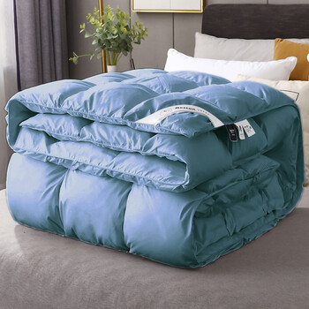雅鹿鸭绒被出口95被子冬被春秋被冬季被芯鸭绒加厚保暖学生蓝色a类