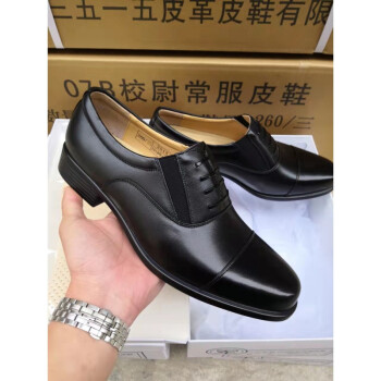 军校尉用际华3514三接头皮鞋3515全真皮三尖头军勾三节头男士黑皮鞋