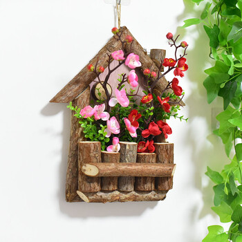 洺帆挂墙花盆壁挂花盆花篮墙上悬挂插花花器藤编挂墙壁挂式墙面装饰花