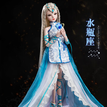 手绘妆开脑版*水瓶座礼盒装 手型 防脏服 【标准版】娃娃共1衣1鞋1发