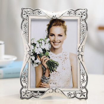 霜魄相框架复古欧式婚纱照相框摆台 照片像框创意礼物 银色 米兰秋天