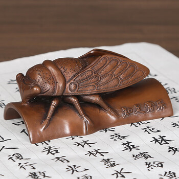 梵蒂威仕 紫铜镇纸镇尺书镇铜镇纸文房四宝书房用品知足常乐教师节