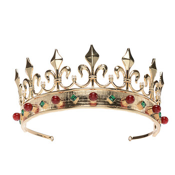 mathderay国王王冠皇冠金色大气男生王冠男士选美女王头饰男女通用