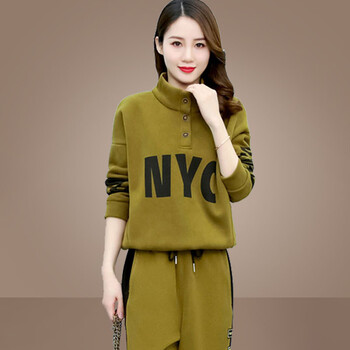 歌茵图休闲时尚套装女装2022年新款早春季减龄洋气卫衣春秋运动服两件