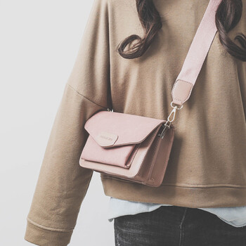 ins超火包包女2018秋冬新款韩版潮磨砂百搭小方包复古单肩斜挎包 粉色