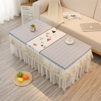 茶几罩防水防油茶几垫桌布长方形全包防滑pvc餐桌布防水茶几套罩清爽