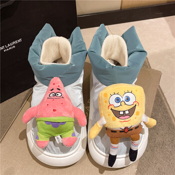 玖纹豹 派大星棉拖 海绵宝宝和派大星棉鞋卡通可爱羽绒草莓熊棉拖鞋女