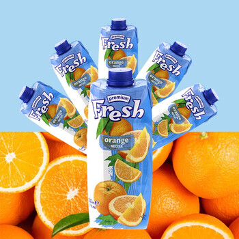 保加利亚进口fresh鲜芬果汁小瓶装多口味500ml6橙汁500ml6