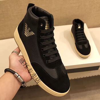 aexp阿玛ea7xp尼旗下鞋男款秋冬季男士高帮马丁靴加绒加厚时尚男鞋潮