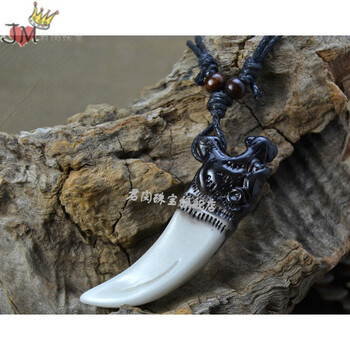 男士项链仿狼牙鹰牙老虎牙象牙吊坠挂件民族风饰品老虎牙齿吊坠1125 虎牙黑白大号 图片价格品牌报价 京东