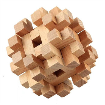 鲁班锁全套装孔明锁高难度心锁小学生儿童成人解压锁机关木质双十字笼