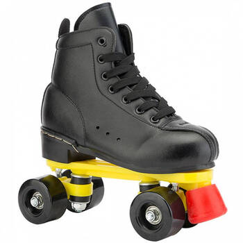 溜冰鞋成年双排滑轮旱冰鞋四轮男女网红初学者夜闪光滚轴老式黑皮黑轮