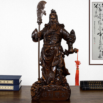 味小府关公财神像关公像财神爷佛像开业贺礼关公客厅桌面摆件装饰品关