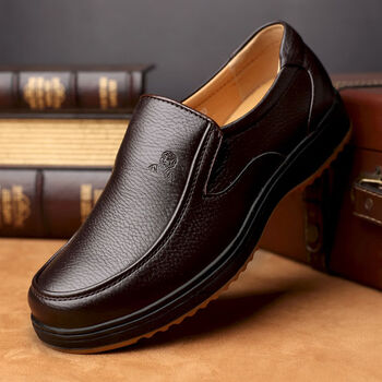 c男士平头休闲宽头皮鞋大码特大号特大码男士皮鞋45牛筋底46加大号