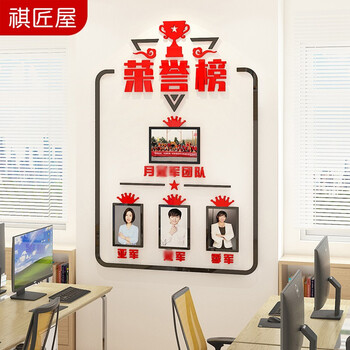 祺匠屋 销售业绩冠军榜优秀员工荣誉墙团队风采照片展示墙公司企业