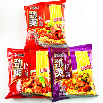 方便面劲爽拉面整箱24包大面霸120方便面西红柿炖牛腩面 整箱 劲爽袋