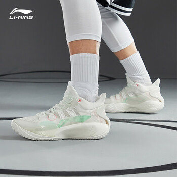 音速9代专业篮球鞋男2021秋冬季新款减震防滑场地运动鞋0395乳白色男