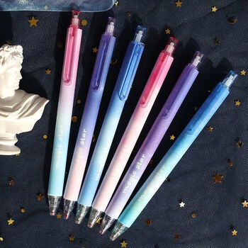 幻星集 咒术回战 鬼灭之刃按动黑色速干大容量中性笔可换芯签字笔