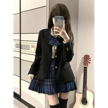 蓝荏西装套装女装2024春季jk制服裙西服外套女秋冬季学生学院风裙子三