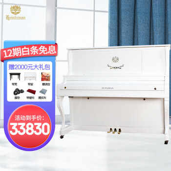星海钢琴海资曼（Heitzman） 欧式古典立式钢琴 进口配件 家用考级专业演奏琴 132EJ 白色亮光烤漆