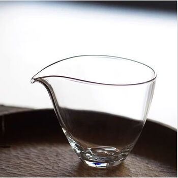 灿众手工高硼硅玻璃公道杯日式水杯水滴公杯玻璃茶海匀杯分茶器斜口