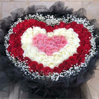 满味园情人节鲜花速递红玫瑰花束香槟礼盒同城配送女友表白老婆生日礼物99朵玫瑰混搭心形花束 图片价格品牌报价 京东