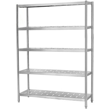信基高格 商用304不锈钢五层冲孔货架 1500*500*1800