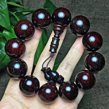 白新端文玩印度木料手串2.0大尺寸12颗多星高密度老料念珠手链 2.