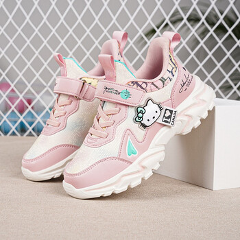 鞋子冬加绒二棉休闲韩版潮鞋十岁卡通女鞋中大童12岁x612粉红皮面26