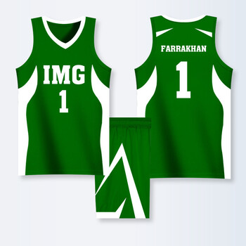 生美式窄肩篮球背心篮球服套装男定制比赛队服 绿色-诺阿法拉坎套装