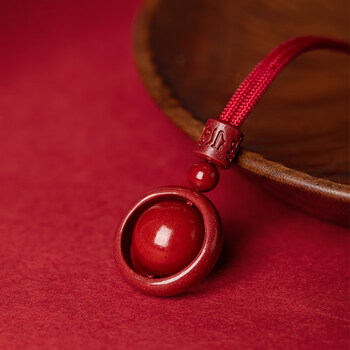 朱砂官方时来运转吊坠转运珠毛衣项链男士挂件女原矿时来运转喜乐红