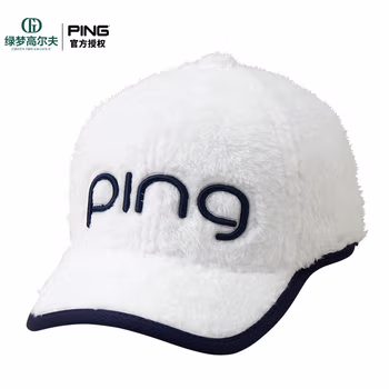 

ping new women's golf hat japanese women's plush fashionable foreign style adjustable hat golf accessories white i22hwl2049
