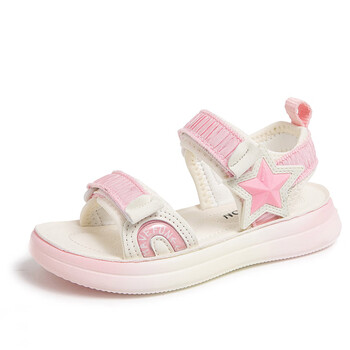 永高人女童凉鞋2024夏季新款儿童软底凉拖女孩时尚公主运动沙滩鞋粉色