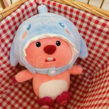 凭霄loopy玩偶站姿可爱小海狸露比韩国网红粉红鲷鱼烧头套公仔送女孩