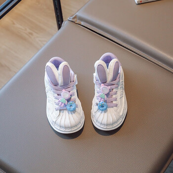 中小童运动鞋可爱小女孩小兔子板鞋儿童小白鞋小童鞋宝宝软底鞋子