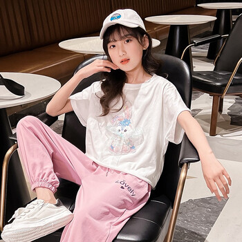 小女孩中大童时尚韩版休闲运动装星黛露单件t恤140建议身高125135厘米