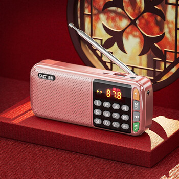 翼休n28插卡音箱便携式收音机u盘充电音响充电老人迷你音乐播放器玫瑰