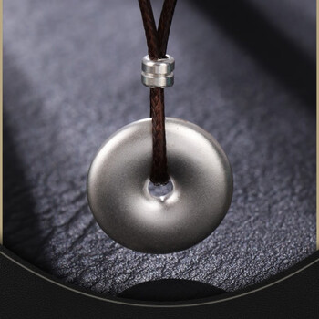 筑梦缘zhumengyuans999足银实心平安扣吊坠项链本命年礼物兔年贺岁送