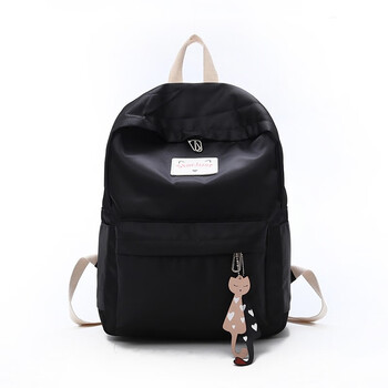 玛嘎双肩包中学生书包 校园风森系高中生百搭背包女 黑色