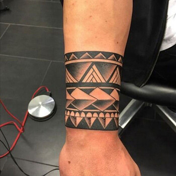 桑雀手环仿真脚环渐变刺青几何臂环防水纹身贴霸气男生手腕脚踝小臂1张 图片价格品牌报价 京东