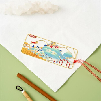 文创金陵胜景金属黄铜镂空书签创意书夹礼物古风中国风紫金山钟阜晴云